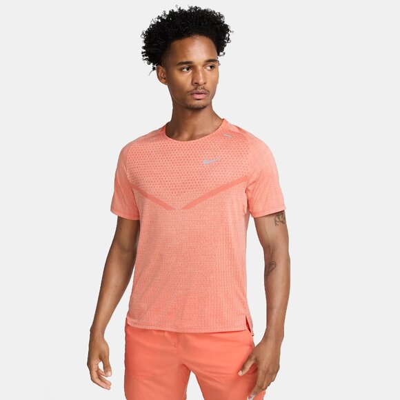 New Mens Nike TechKnit Dri-FIT ADV Ultra Running Shirt Size M Slim Fit Mango $80 - Picture 1 of 5